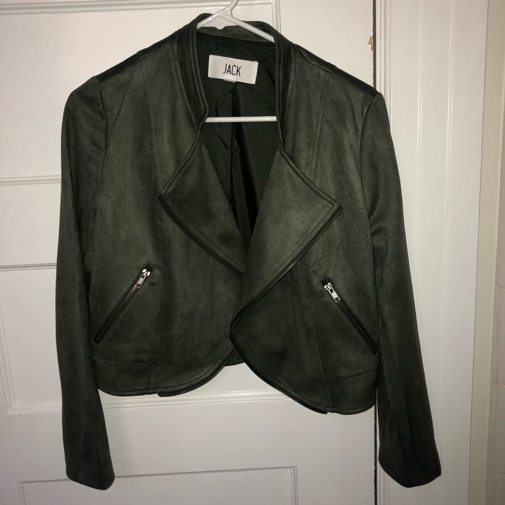 Nordstrom Olive Suede Moto Jacket